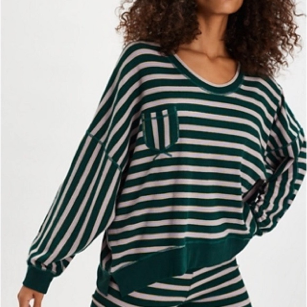 Free People | Make It Happen Pullover | Green, Lilac | Small | NWT‎